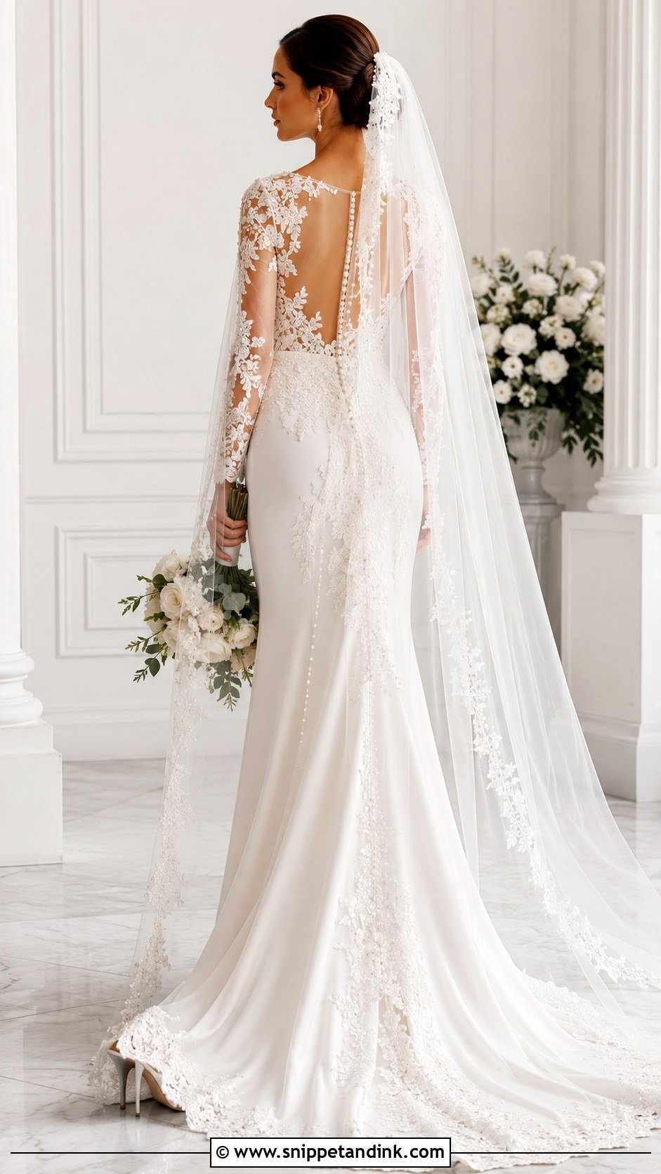 Veil With Matching Bridal Outfit Details - Snippet and Ink - 25 Custom Veil Ideas