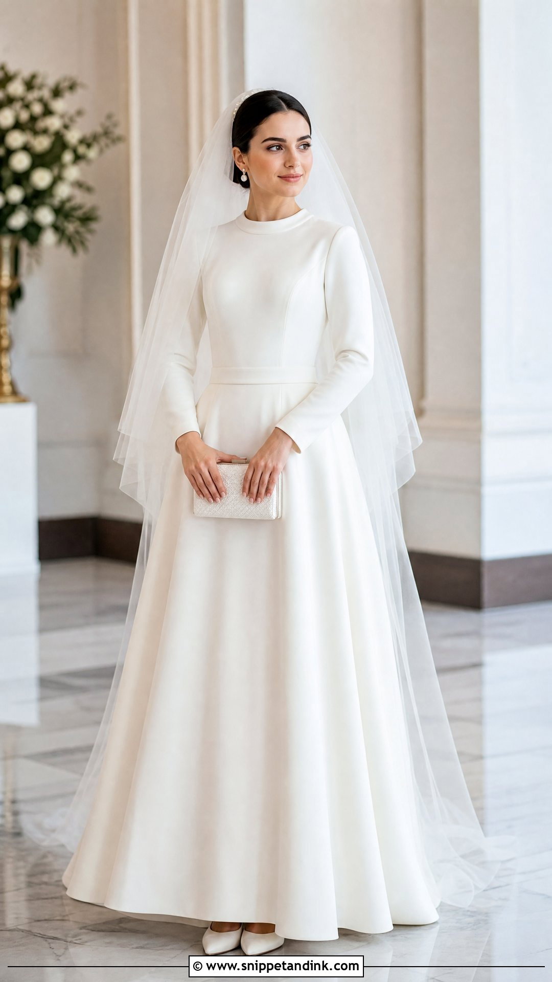 Veil With Modest Wedding Dress - Snippet and Ink - 25 Veil Outfit Ideas