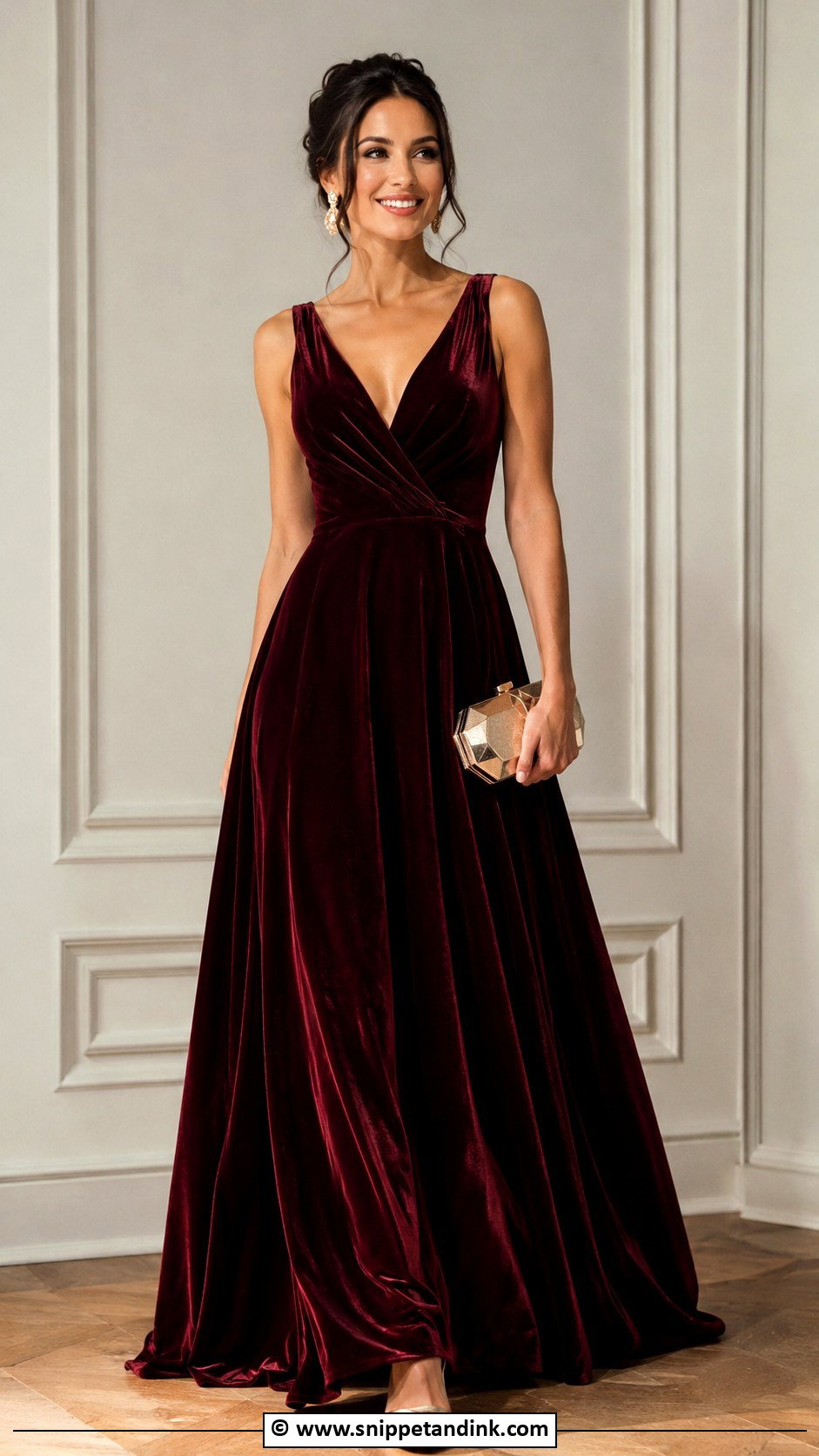 Velvet A Line Gown - Snippet and Ink - 25 A Line Gown Styles