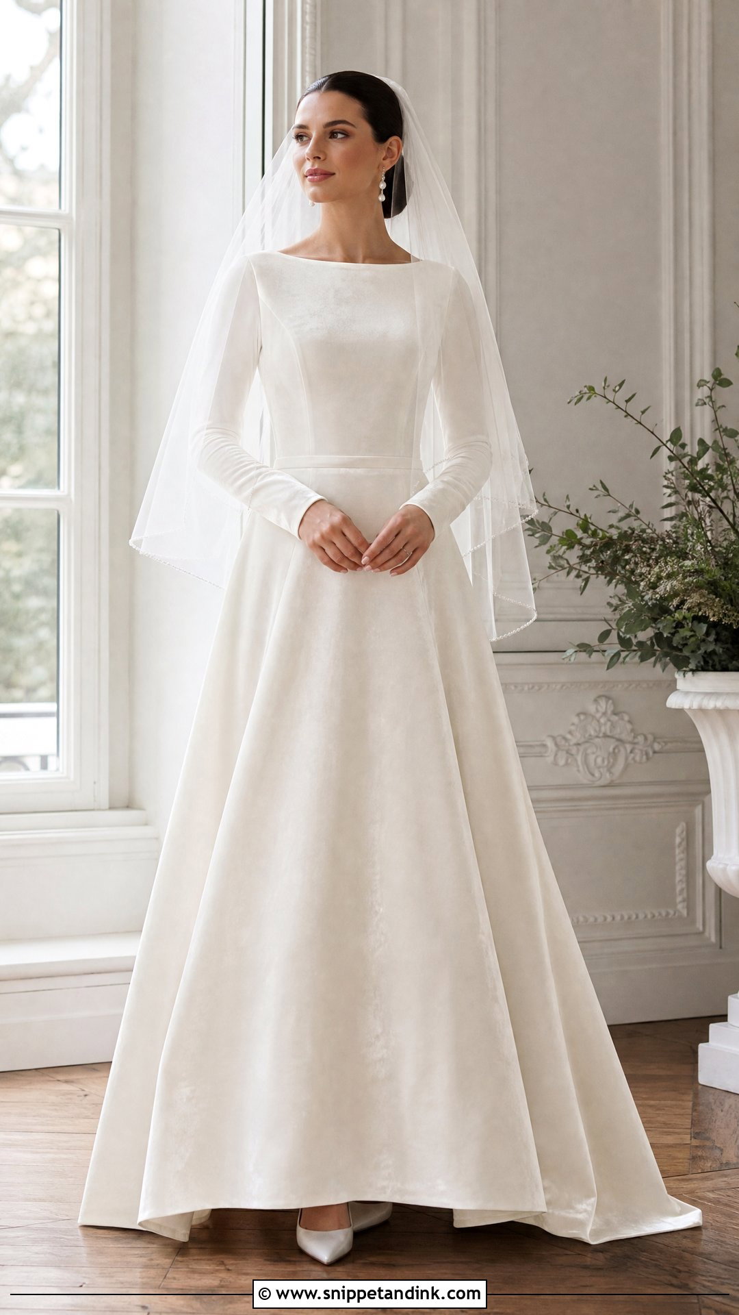 Velvet A Line Wedding Dress - Snippet and Ink - 25 Velvet Wedding Dress Ideas