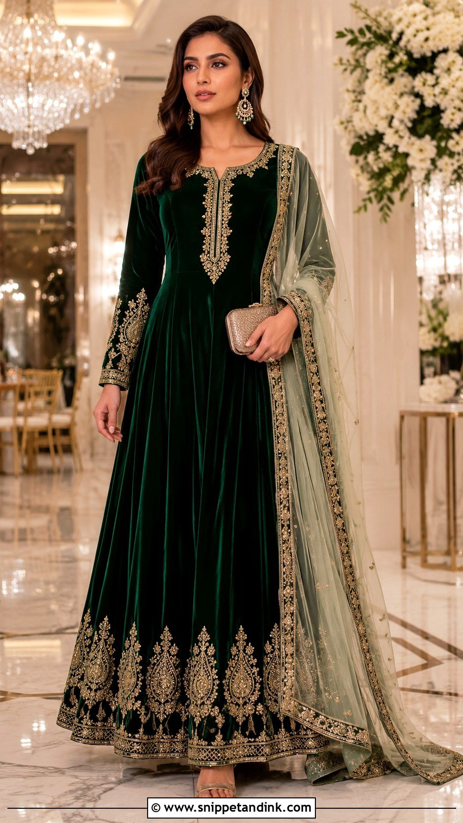 Velvet Anarkali Dress For Reception - Snippet and Ink - 25 Wedding Anarkali Dress Ideas