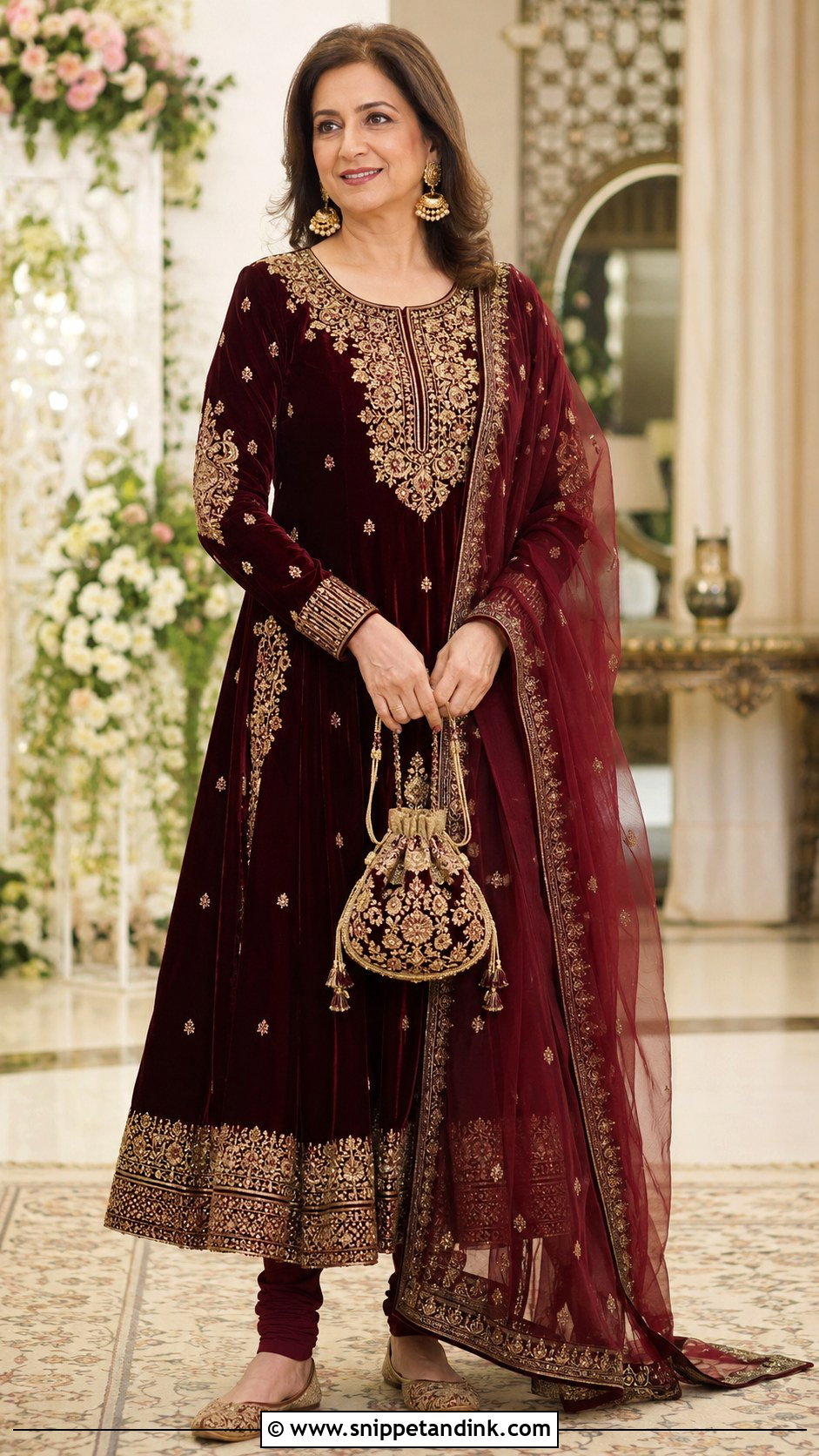 Velvet Anarkali Shadi Dress - Snippet and Ink - 20 Indian Shadi Dresses