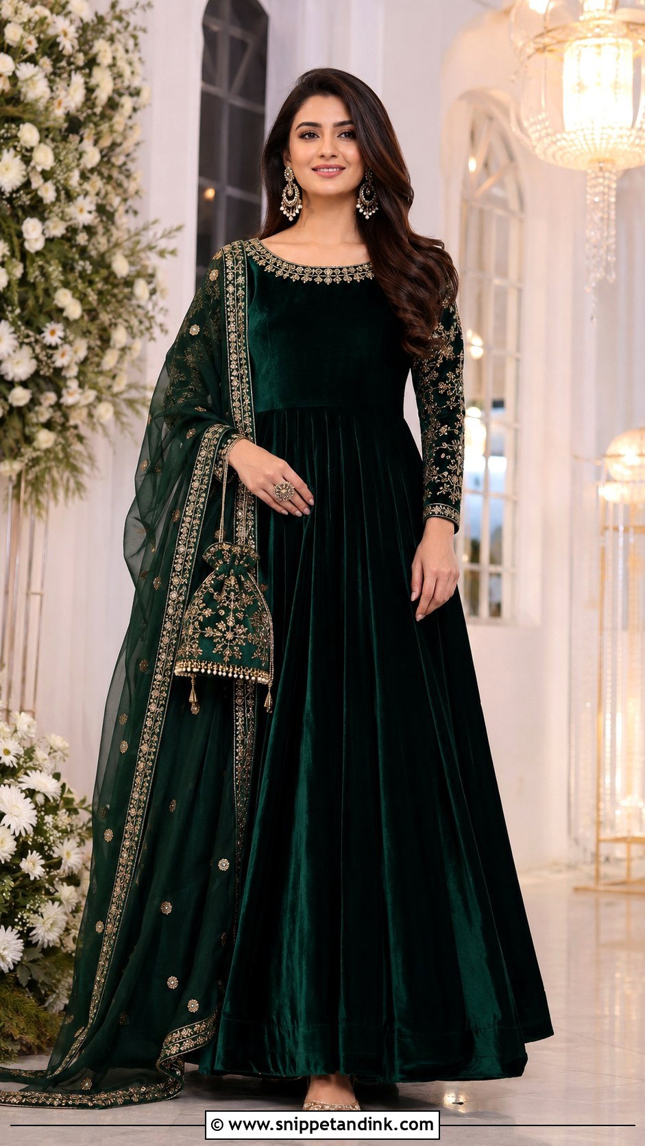 Velvet Anarkali Winter Wedding Outfit - Snippet and Ink - 20 Outfit for Marriage Function Ideas