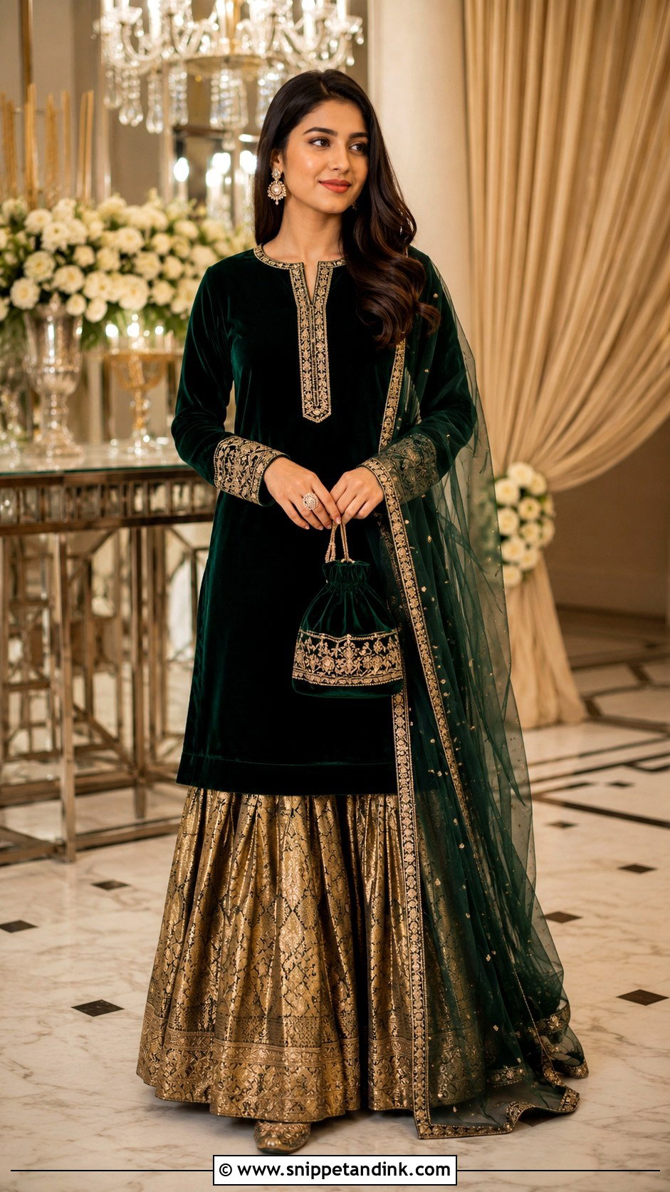 Velvet And Banaras Sharara Set - Snippet and Ink - 20 Banaras Sharara Designs