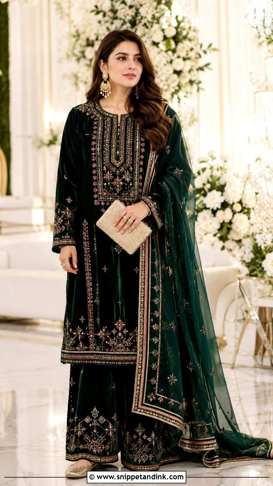 Velvet Balochi Winter Wedding Dress - Snippet and Ink - 20 Balochi Wedding Dresses
