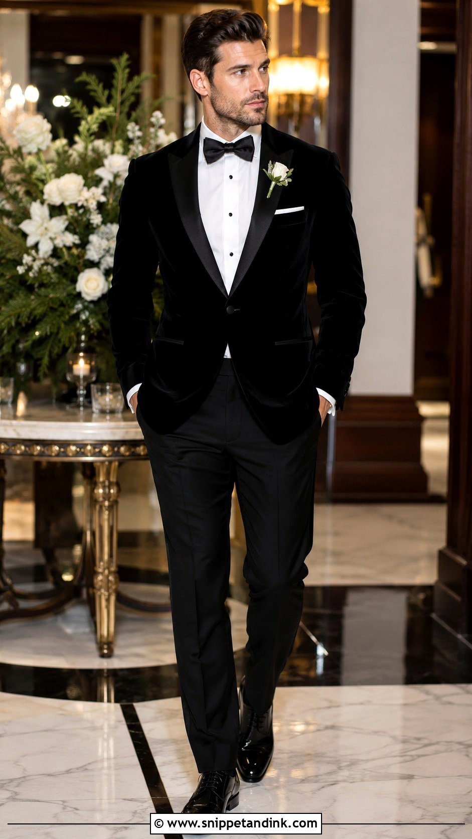 Velvet Black Wedding Tux - Snippet and Ink - 30 Wedding Tux Ideas