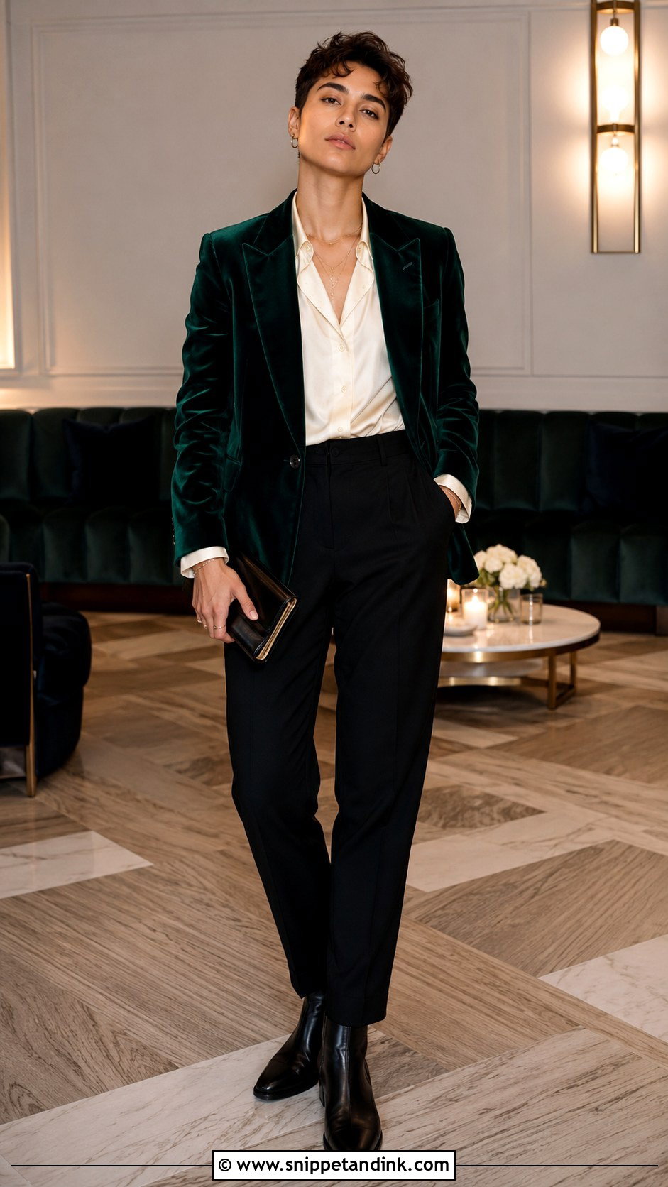 Velvet Blazer Wedding Outfit - Snippet and Ink - 25 Gender Neutral Wedding Outfit Ideas