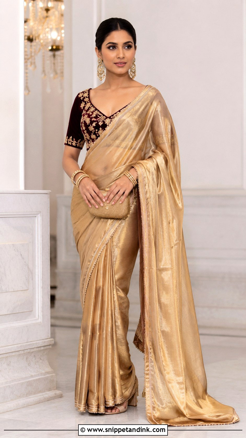 Velvet Blouse With Traditional Saree - Snippet and Ink - 25 Traditional Blouse Designs Weddings