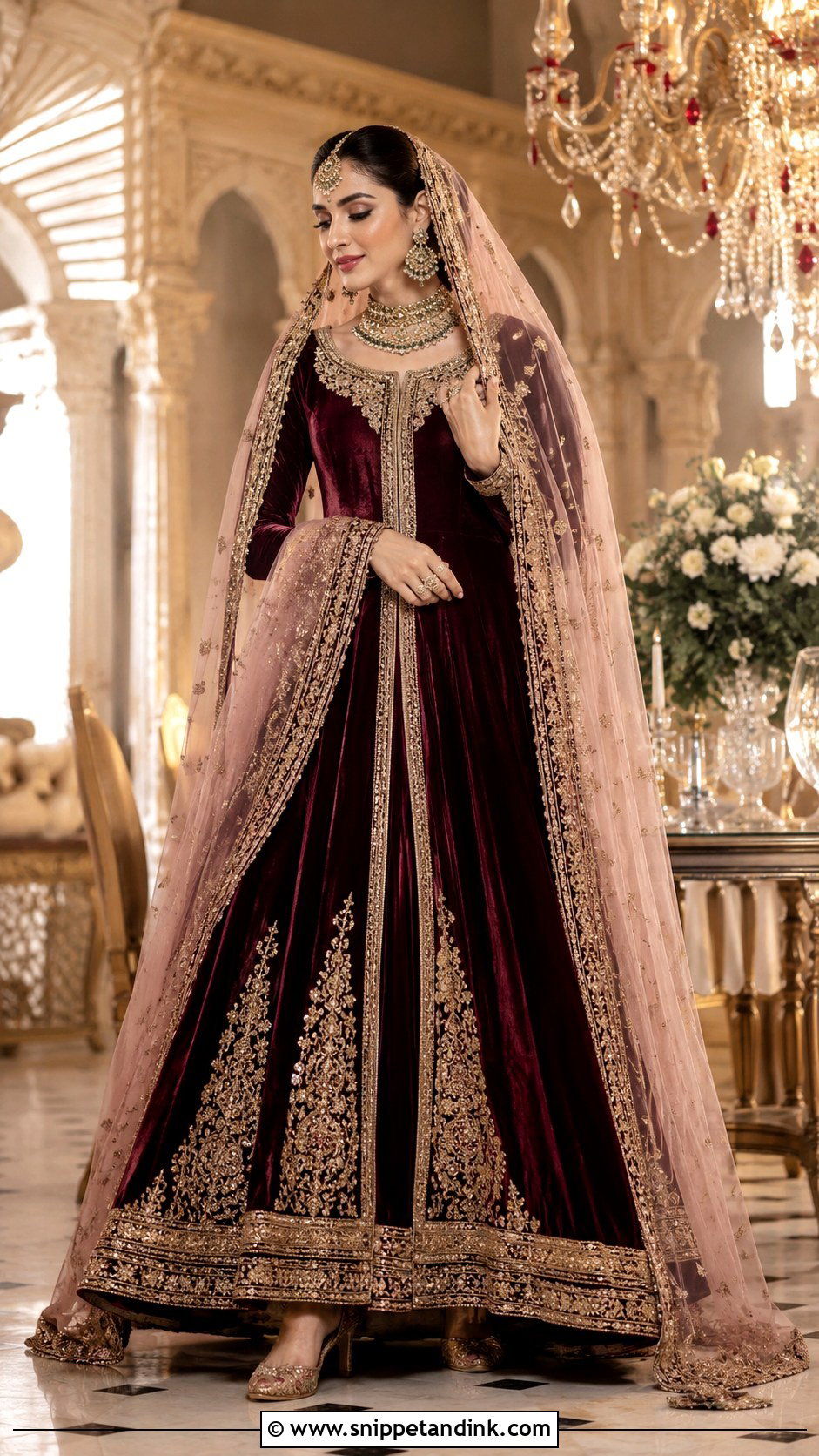 Velvet Bridal Anarkali - Snippet and Ink - 25 Bridal Anarkali Ideas