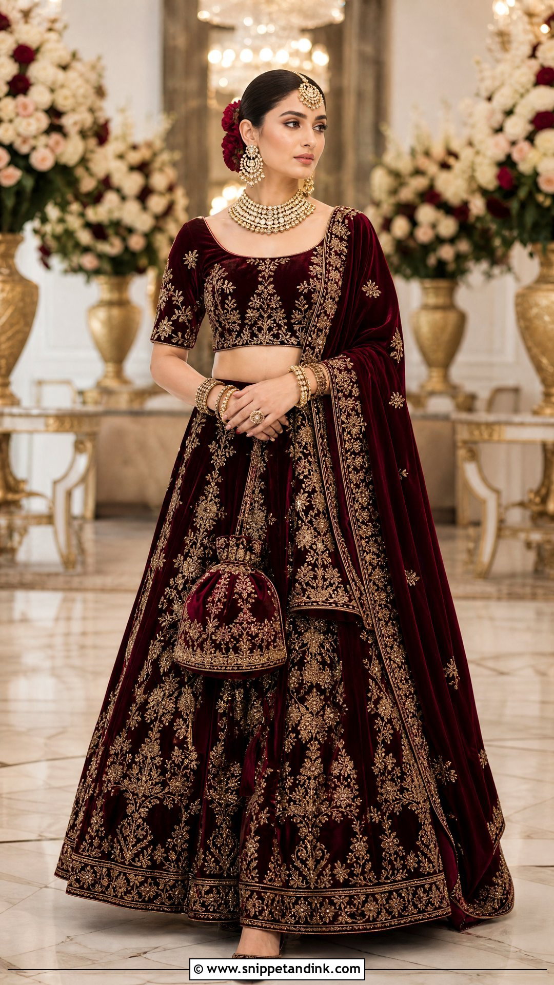 Velvet Bridal Blouse - Snippet and Ink - 20 Bridal Wedding Blouse Design Ideas