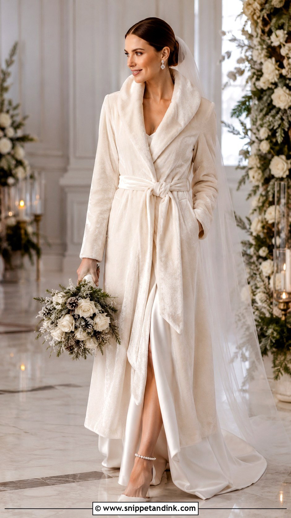 Velvet Bridal Coat - Snippet and Ink - 25 Bridal Coat Ideas