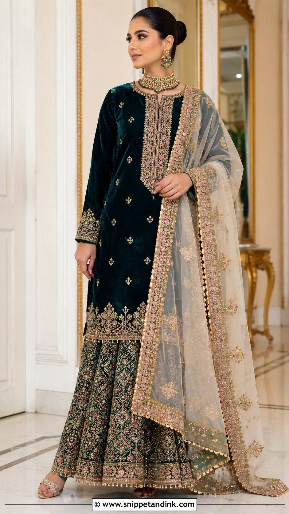Velvet Bridal Dress Pakistan - Snippet and Ink - 25 Bridal Dresses Pakistan