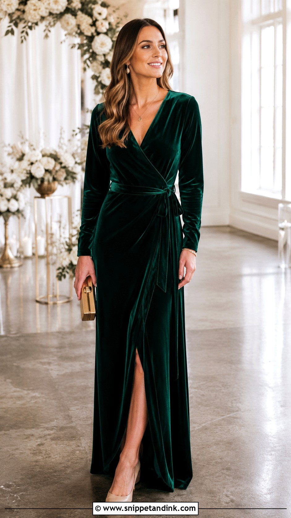 Velvet Bridesmaid Dress Outfit - Snippet and Ink - 30 Brides Maids Outfit Ideas
