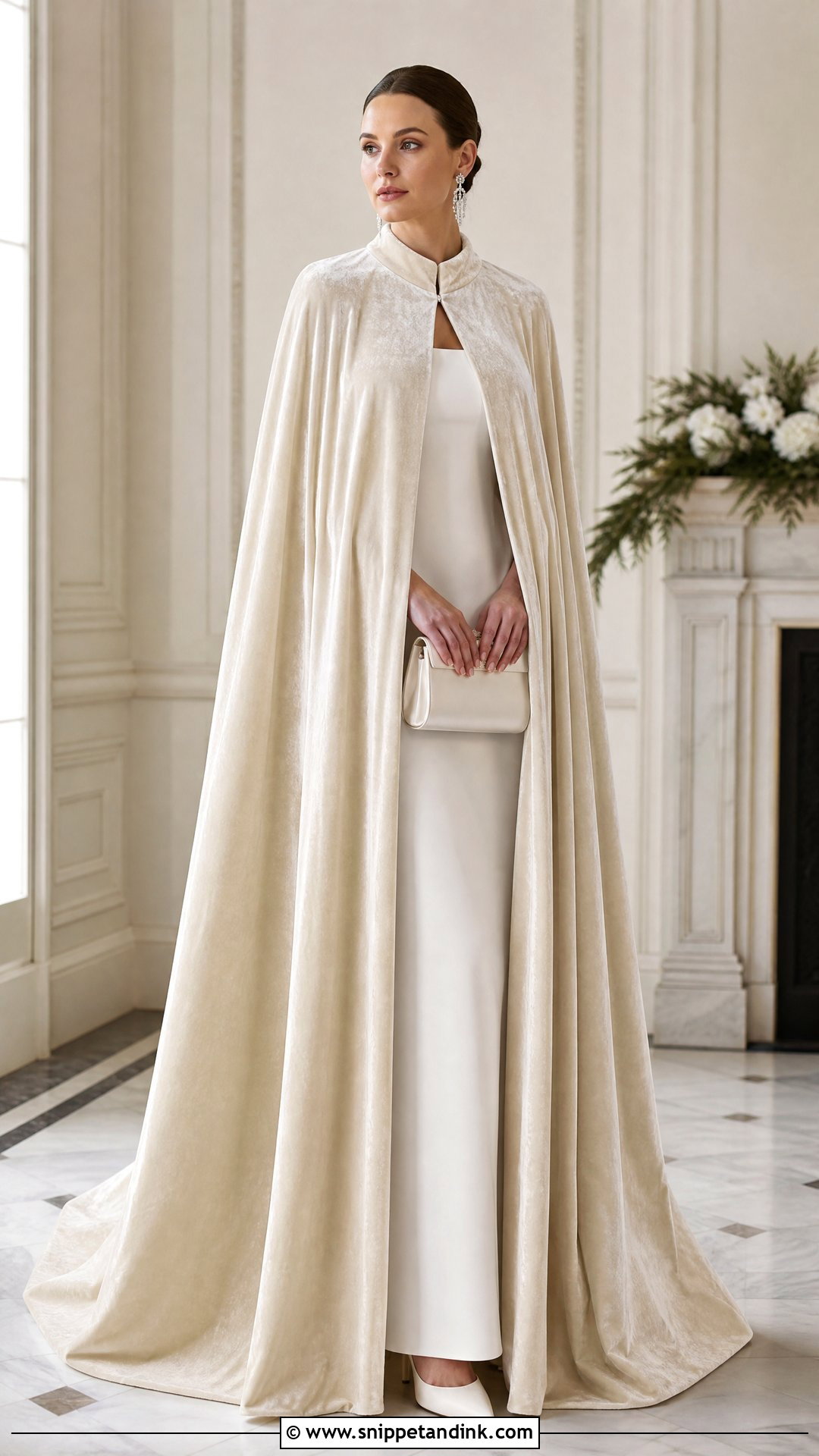 Velvet Cape Wedding Dress Cover - Snippet and Ink - 20 Wedding Dress Cover Ideas