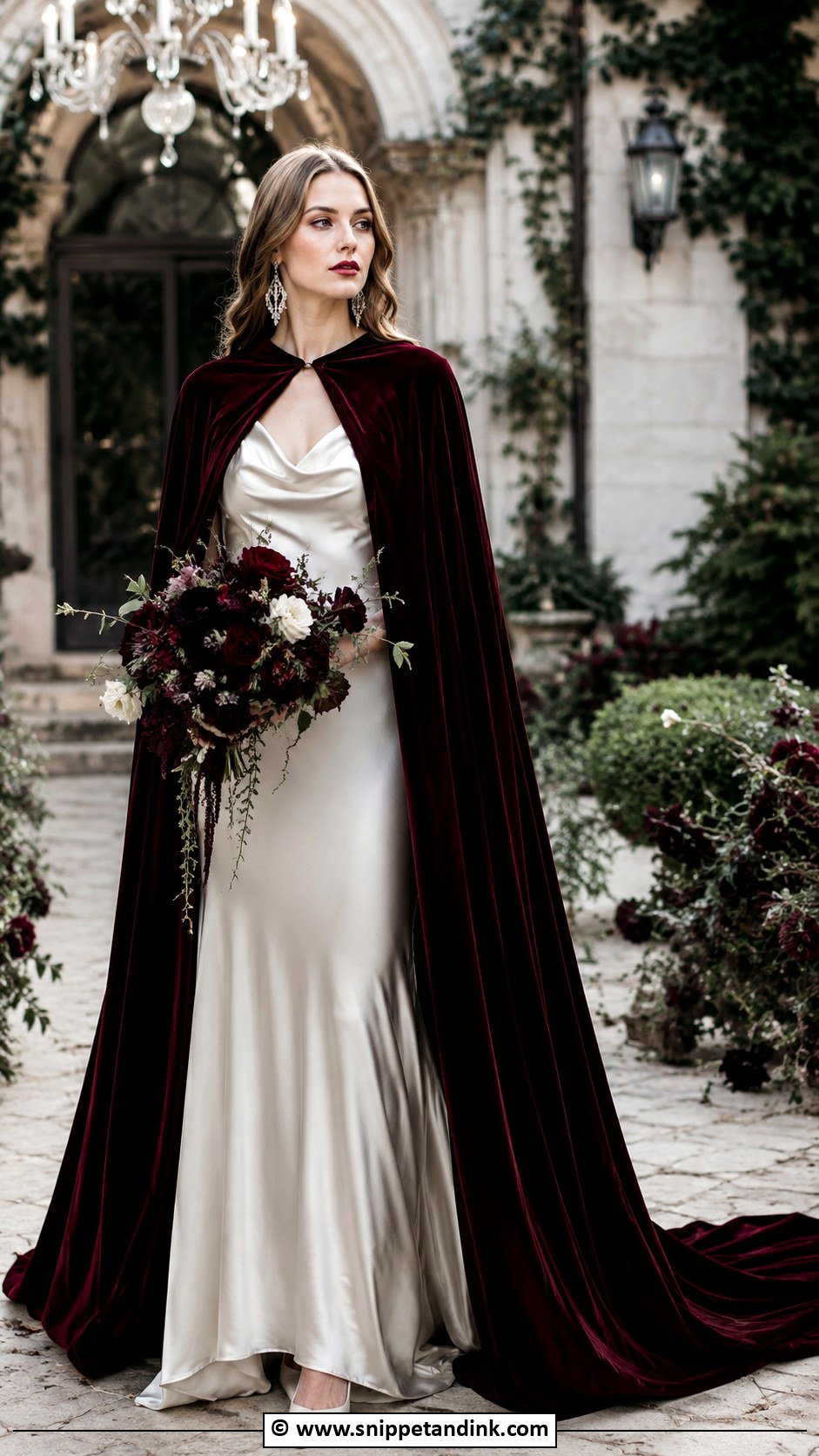 Velvet Cape Wedding Dress - Snippet and Ink - 25 Whimsigoth Wedding Dress Ideas