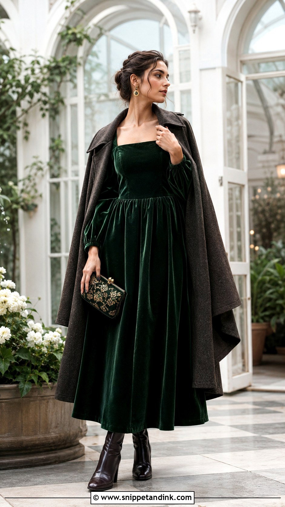 Velvet Cottagecore Gown - Snippet and Ink - 20 Cottagecore Gowns