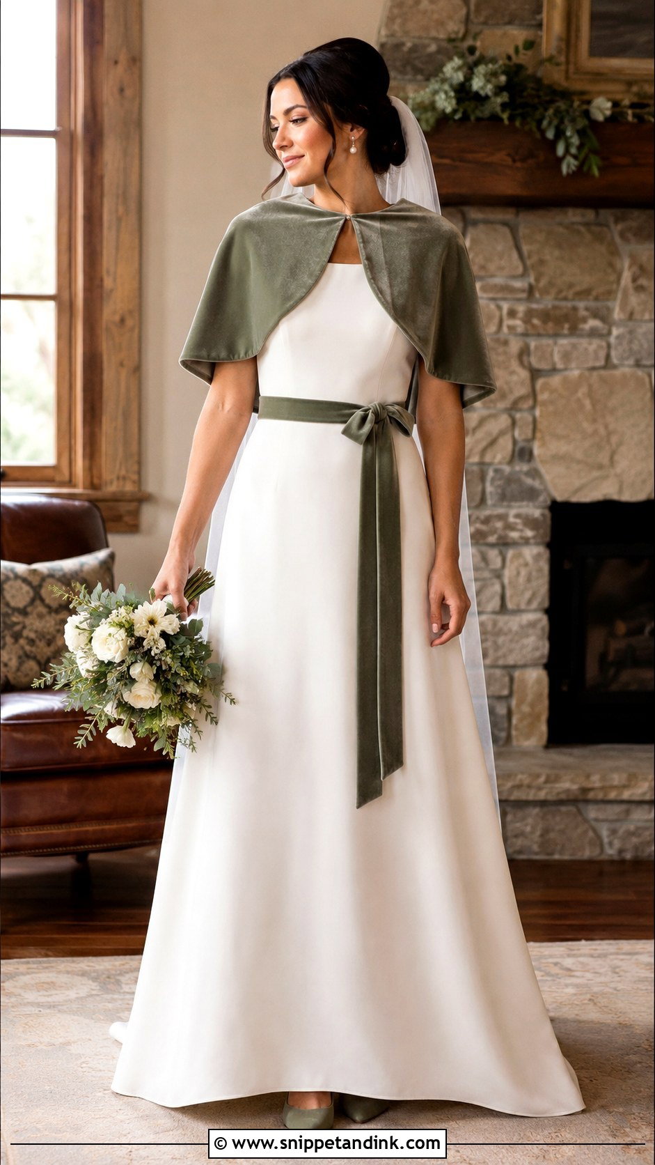 Velvet Detail Fall Wedding Gown - Snippet and Ink - 20 Fall Wedding Gowns