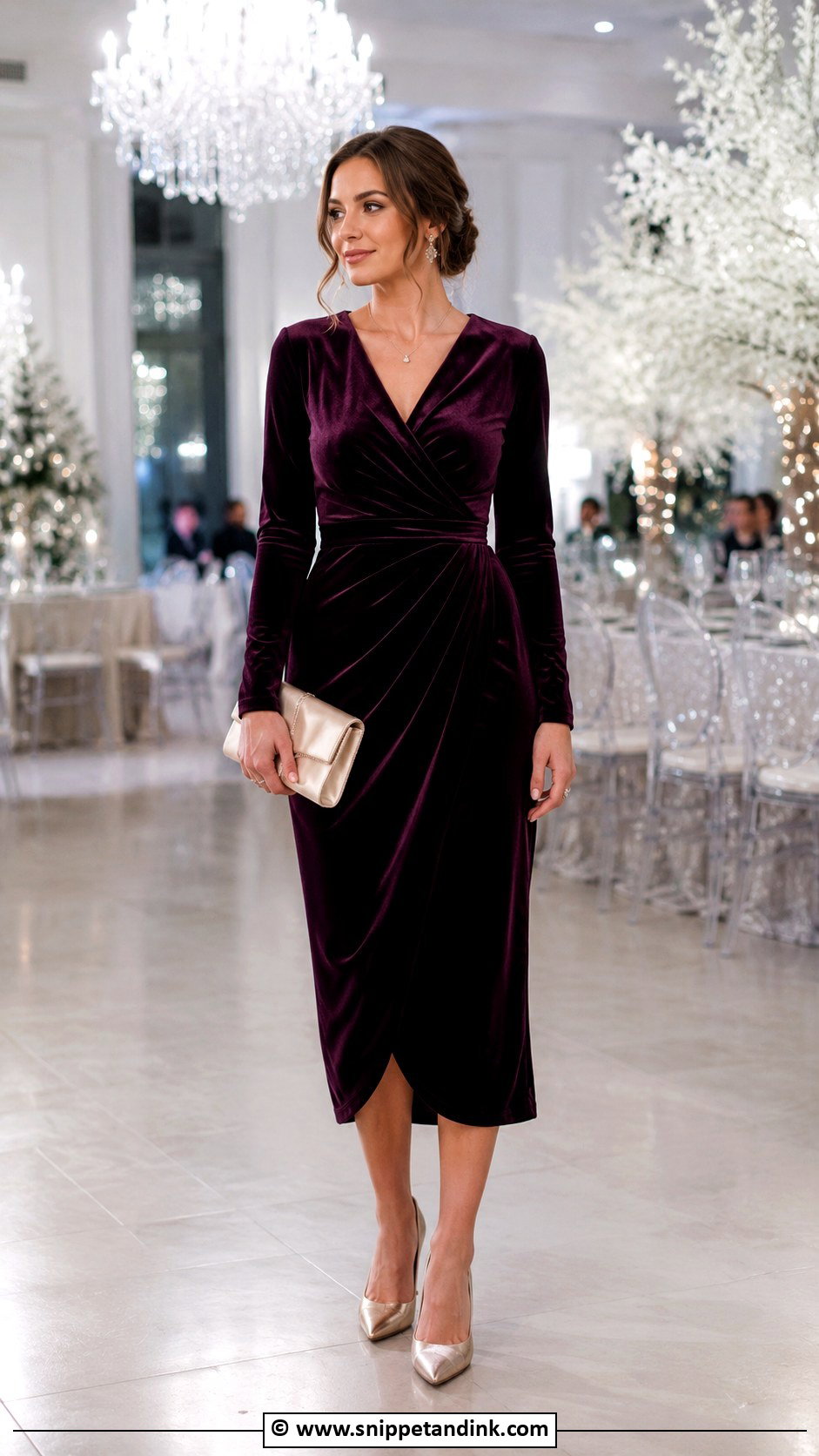 Velvet Dress Wedding Outfit - Snippet and Ink - 30 Outfit for Wedding Ideas