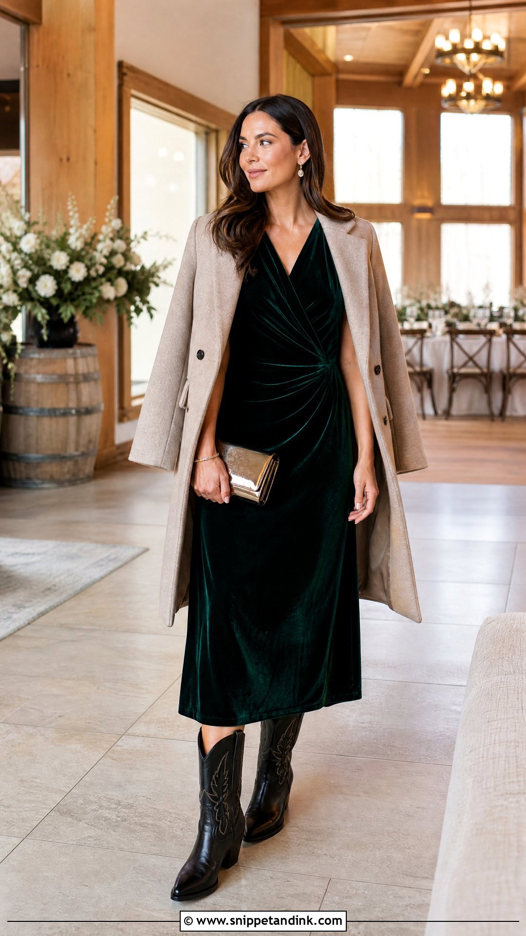 Velvet Dress Western Wedding Outfit - Snippet and Ink - 20 Western Outfit for Wedding Ideas