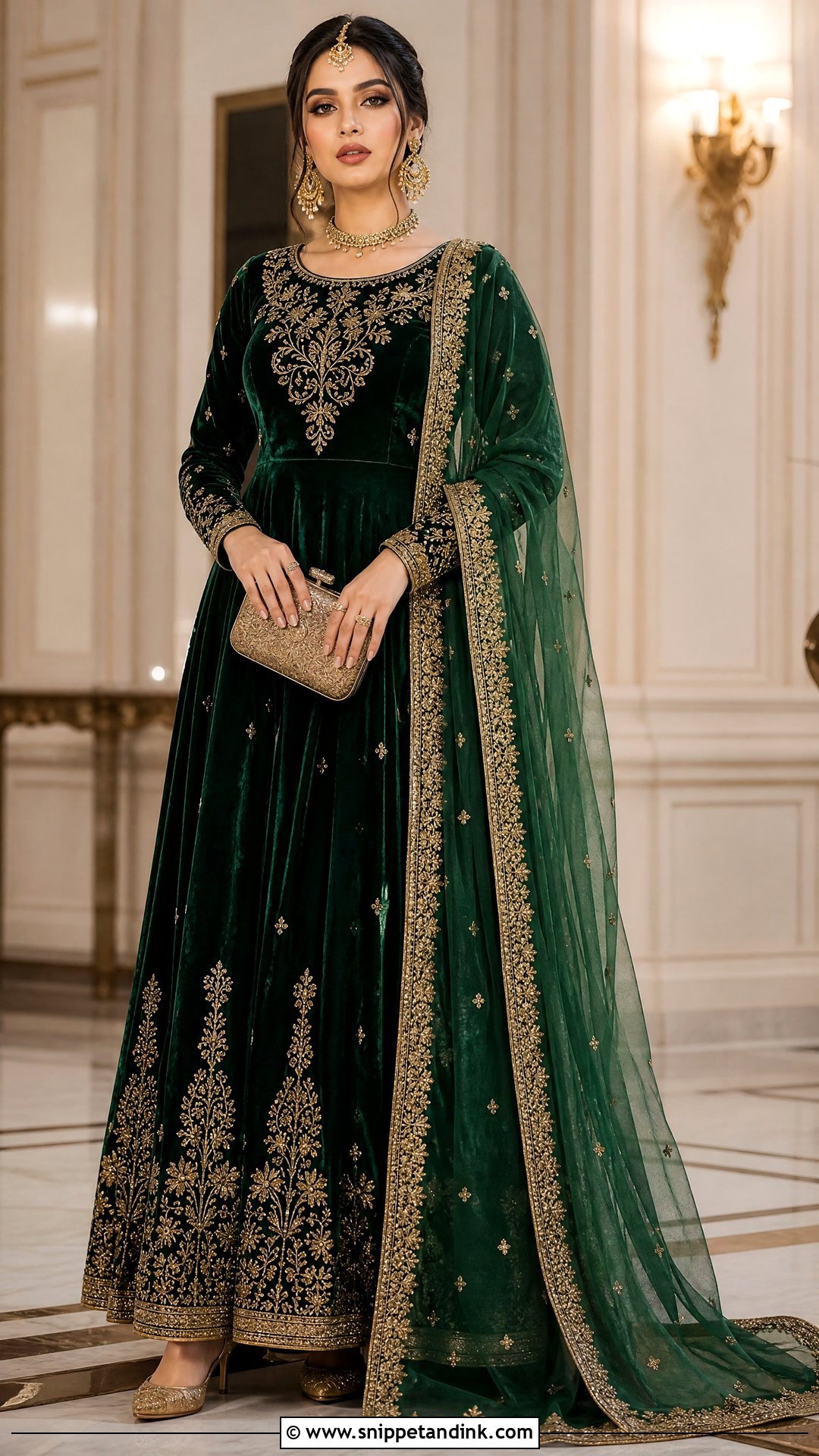Velvet Frock For Wedding - Snippet and Ink - 25 Frock Designs for Women Wedding