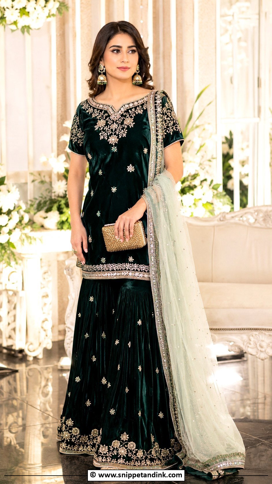 Velvet Gharara Dress - Snippet and Ink - 25 Grara Dress Pakistani Wedding Ideas