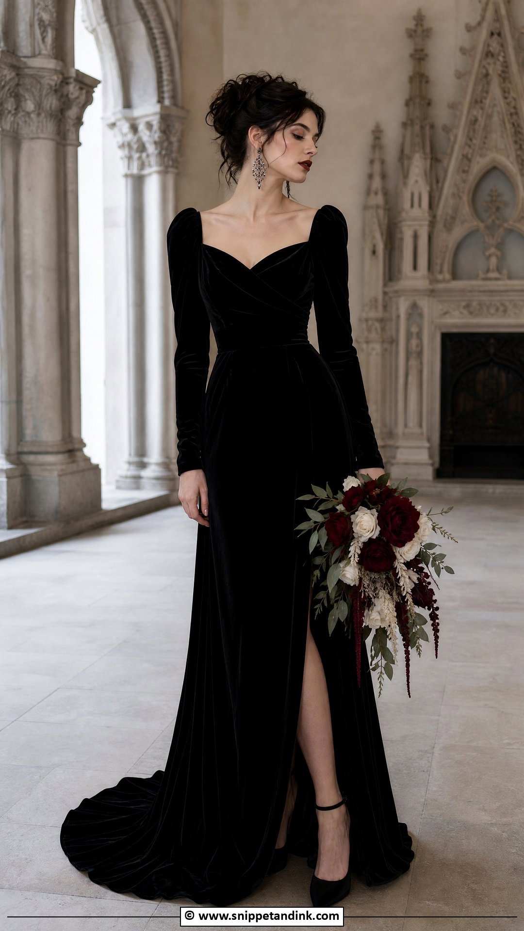 Velvet Gothic Wedding Dress - Snippet and Ink - 35 Gothic Wedding Dress Ideas