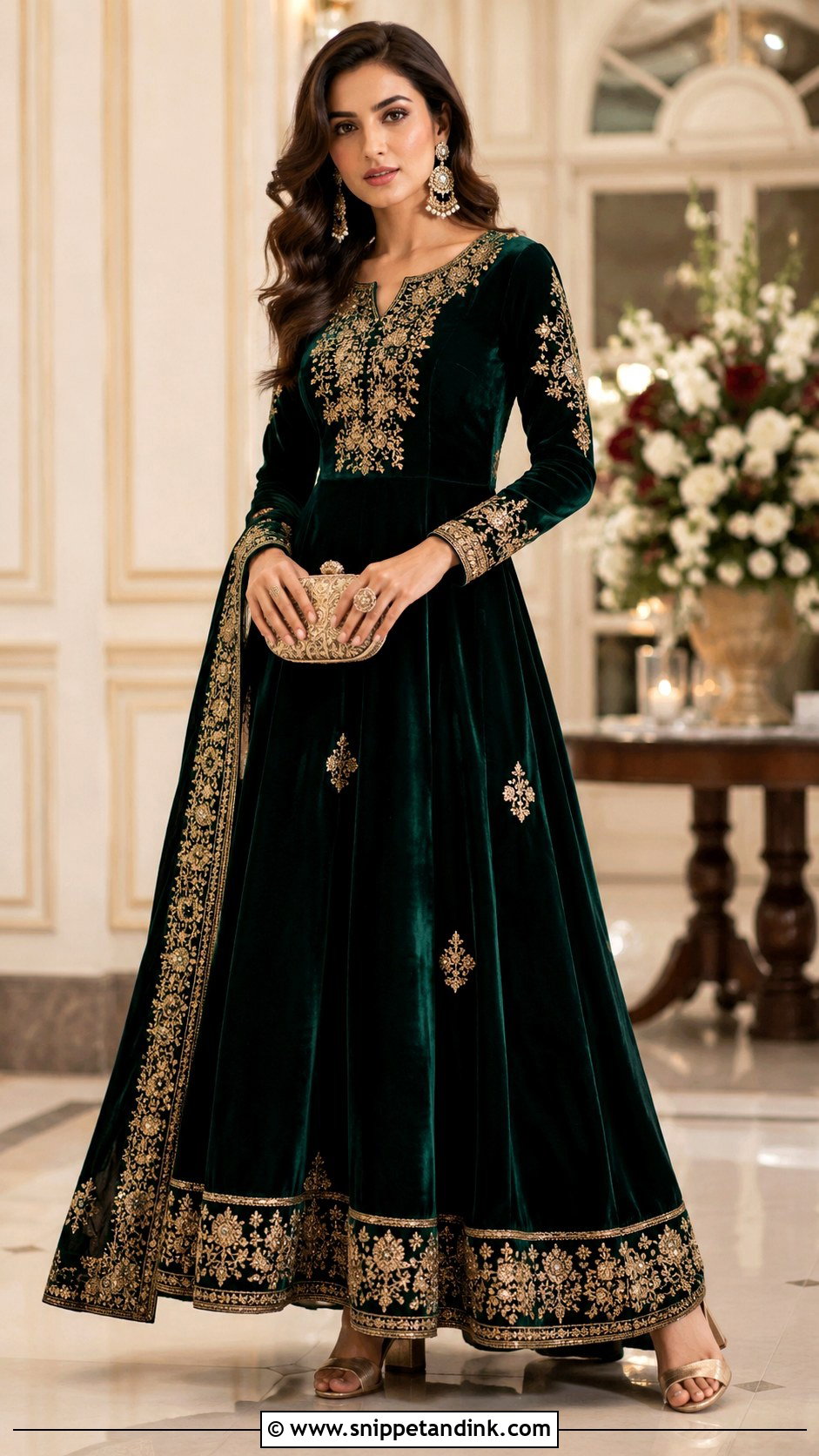 Velvet Gown For Winter Wedding - Snippet and Ink - 20 Latest Gown Designs Indian Wedding