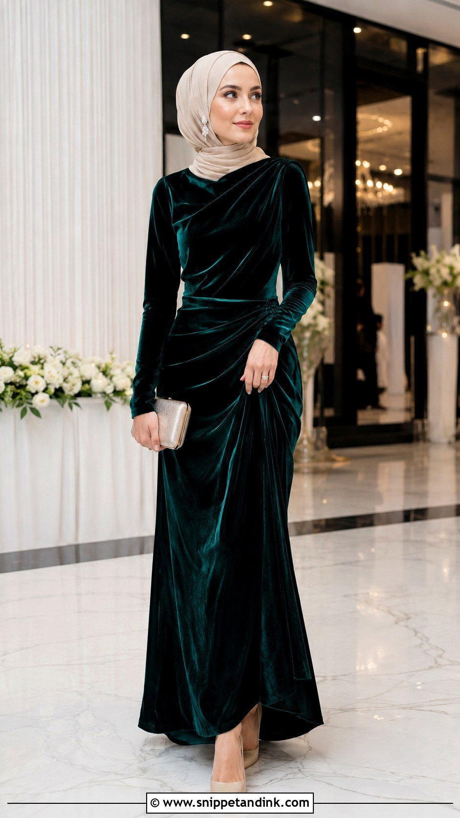 Velvet Gown With Hijab - Snippet and Ink - 25 Gown with Hijab Ideas