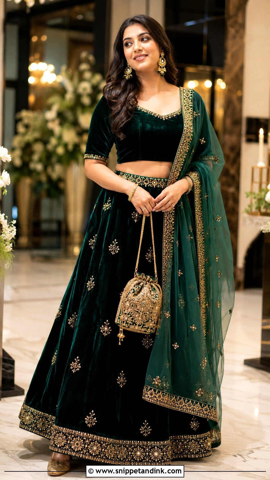Velvet Indian Bridesmaid Lehenga - Snippet and Ink - 20 Indian Bridemates Dress Ideas
