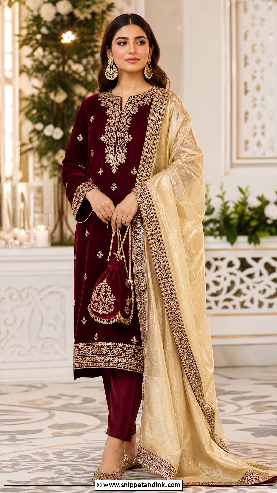 Velvet Kurta Set for Winter Wedding - Snippet and Ink - 25 Kurta Set for Wedding Ideas
