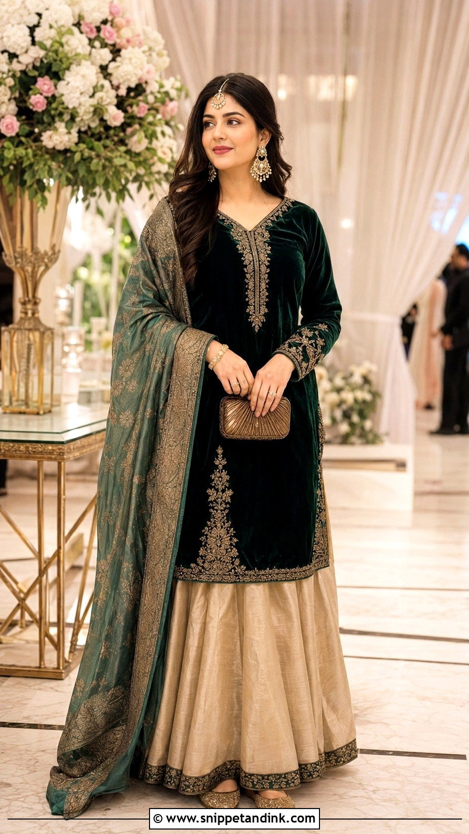 Velvet Kurti With Raw Silk Skirt - Snippet and Ink - 20 Kurti Skirt Indian Weddings Ideas