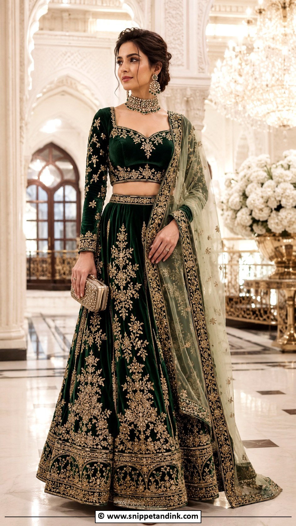 Velvet Lehenga - Snippet and Ink - 30 Indian Wedding Dresses