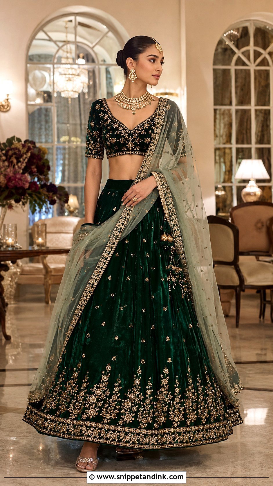 Velvet Lehenga - Snippet and Ink - 25 Traditional Indian Dresses for Wedding