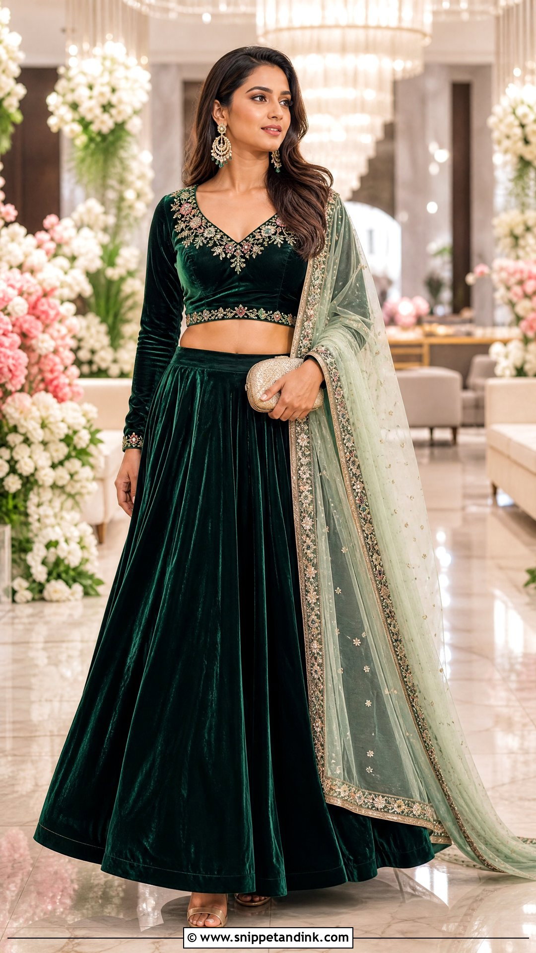 Velvet Lehenga Dress - Snippet and Ink - 25 Indian Wedding Function Dresses