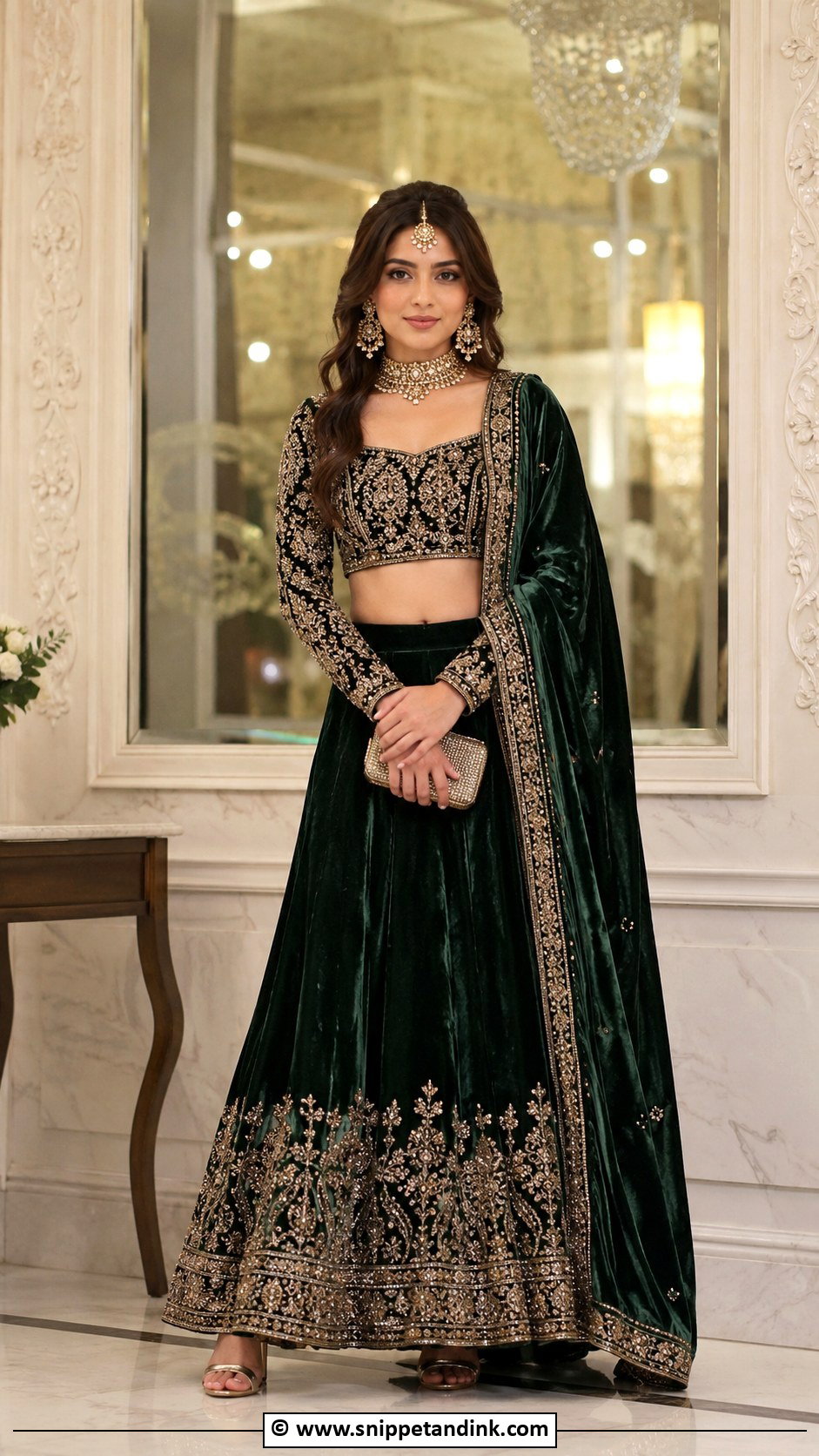 Velvet Lehenga Dress - Snippet and Ink - 30 Desi Wedding Dresses