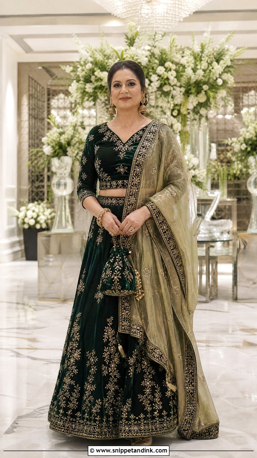 Velvet Lehenga For Bridal Mom - Snippet and Ink - 20 Indian Bridal Mom Dress Ideas