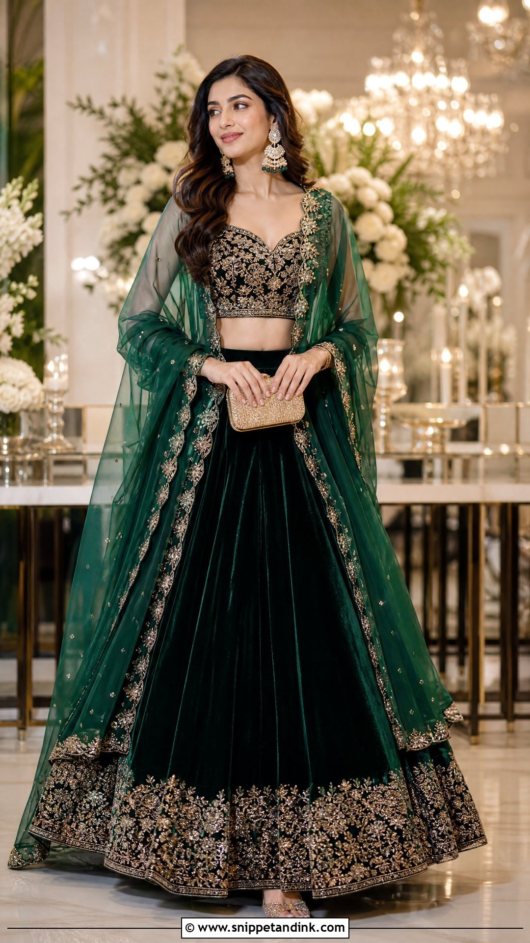 Velvet Lehenga For Indian Wedding - Snippet and Ink - 25 Trendy Indian Outfits for Wedding