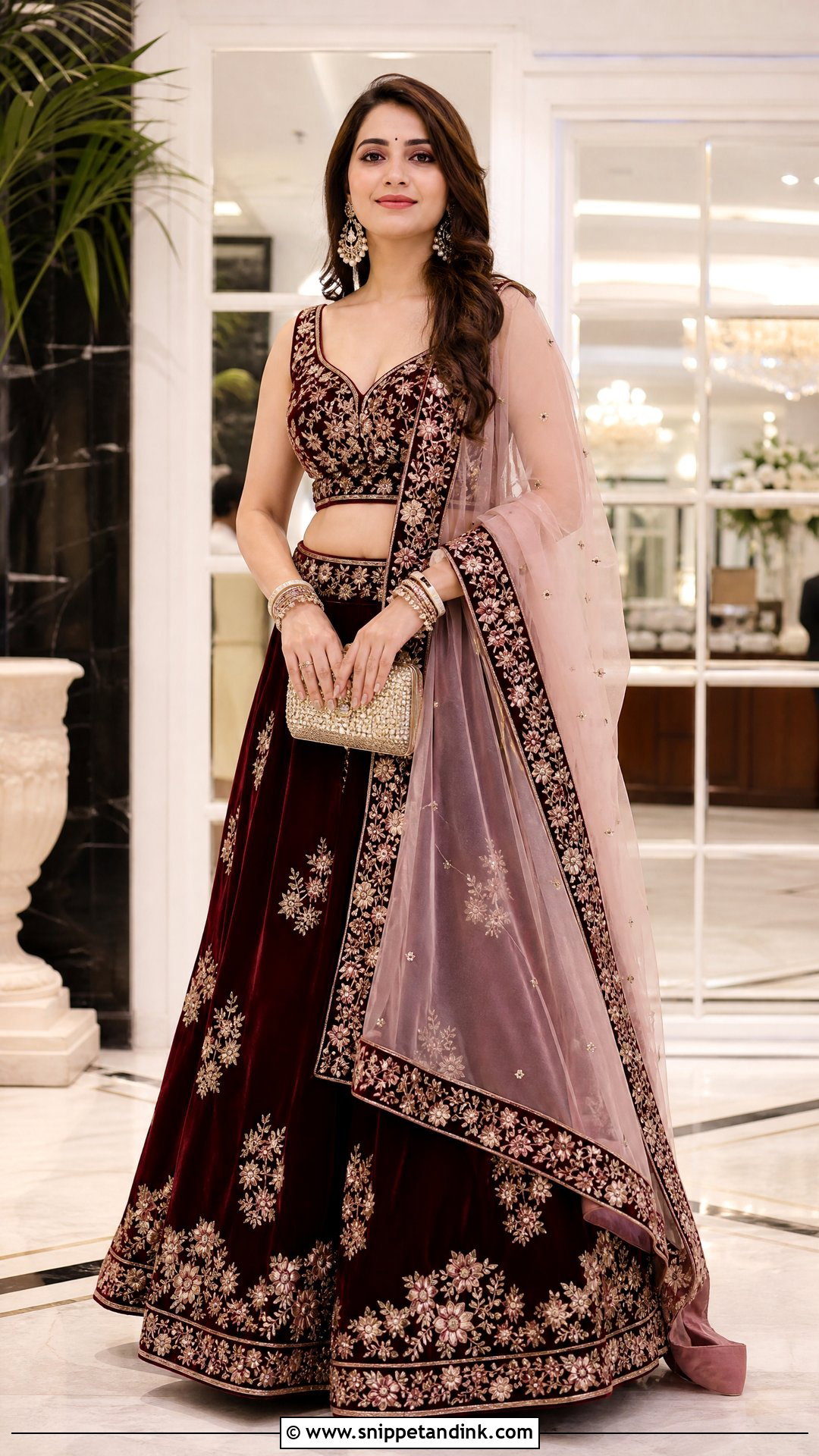 Velvet Lehenga For Indian Wedding - Snippet and Ink - 25 Indian Wedding Dresses for Girls