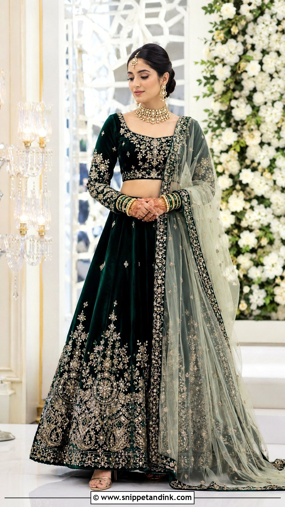 Velvet Lehenga For Roka Bride - Snippet and Ink - 25 Roka Dresses for Bride