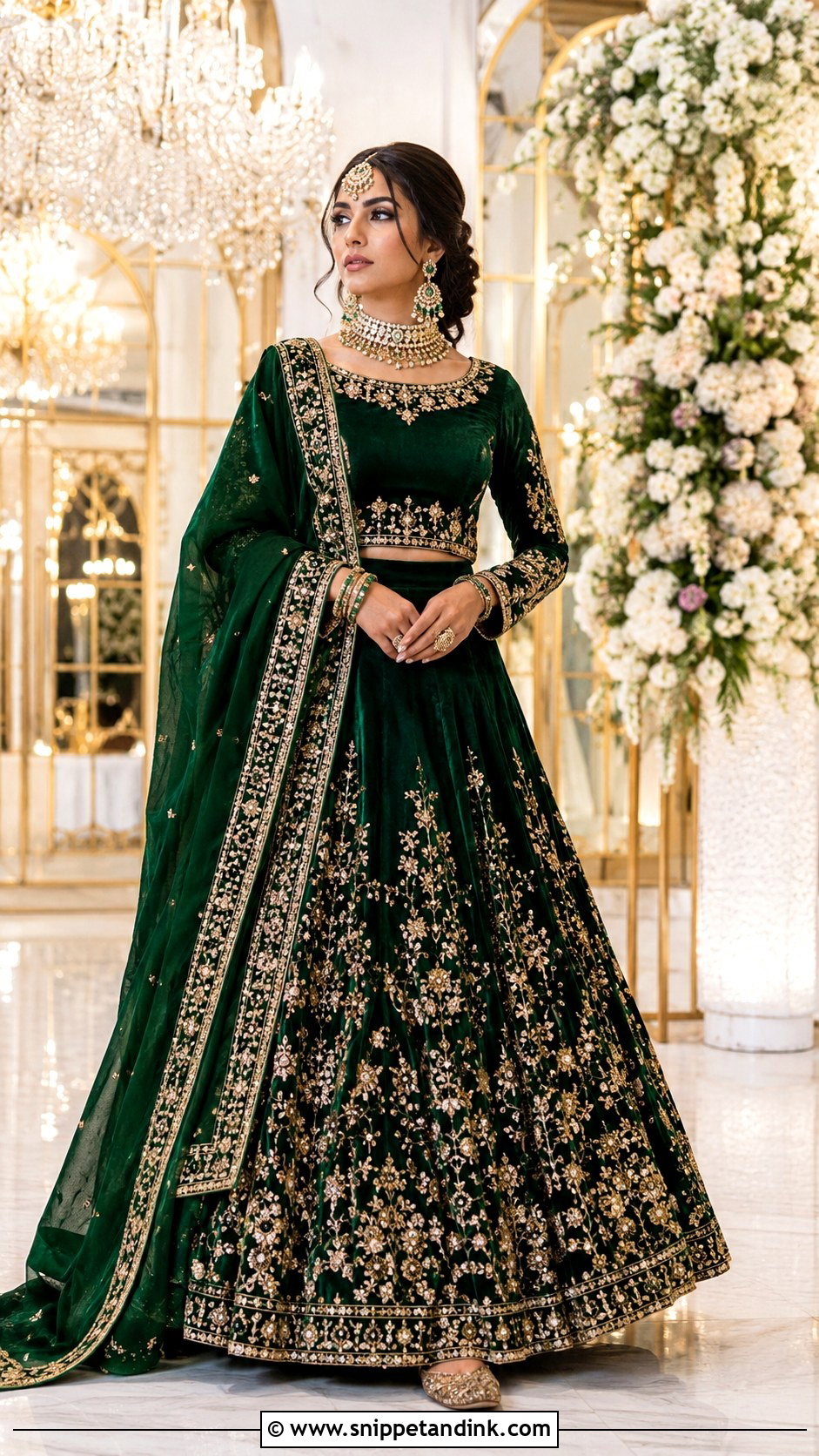 Velvet Lehenga For Sikh Wedding - Snippet and Ink - 25 Sikh Wedding Dress Ideas