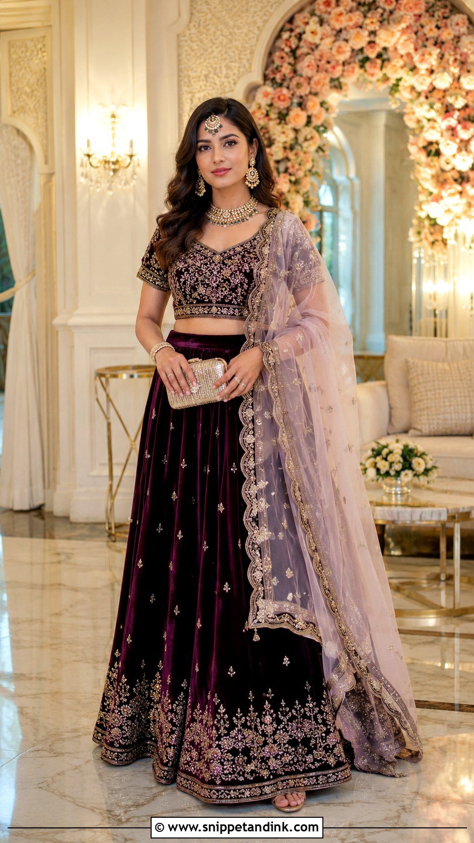 Velvet Lehenga For Sister Wedding - Snippet and Ink - 25 Indian Wedding Wear for Sister Ideas