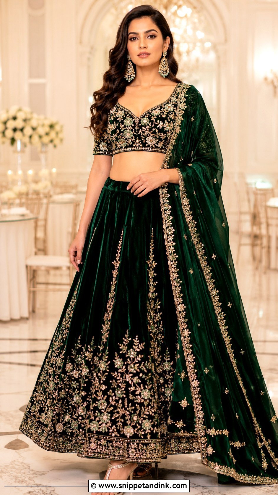 Velvet Lehenga For Winter Wedding - Snippet and Ink - 25 Indian Best Friend Wedding Outfit Ideas