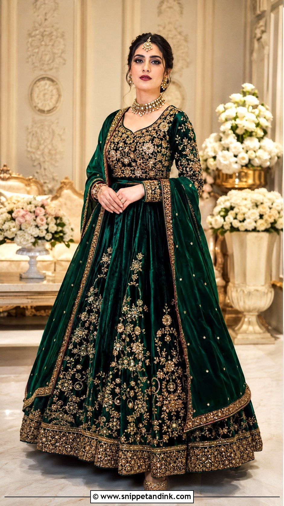 Velvet Lehenga For Winter Wedding - Snippet and Ink - 25 Indian Sisters Wedding Dress Ideas