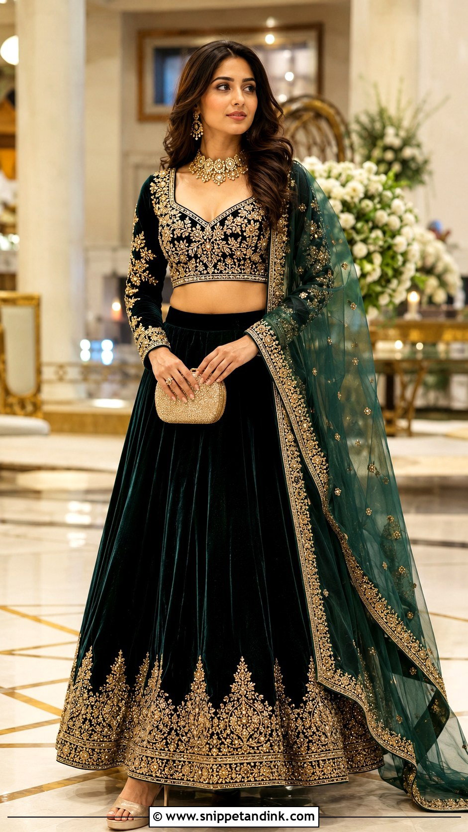 Velvet Lehenga For Winter Wedding - Snippet and Ink - 25 Indian Wedding Outfits for Brides Sister