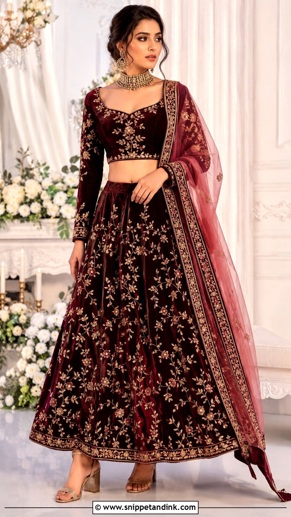 Velvet Lehenga For Winter Wedding - Snippet and Ink - 25 Indian Weddings Shadi Outfits