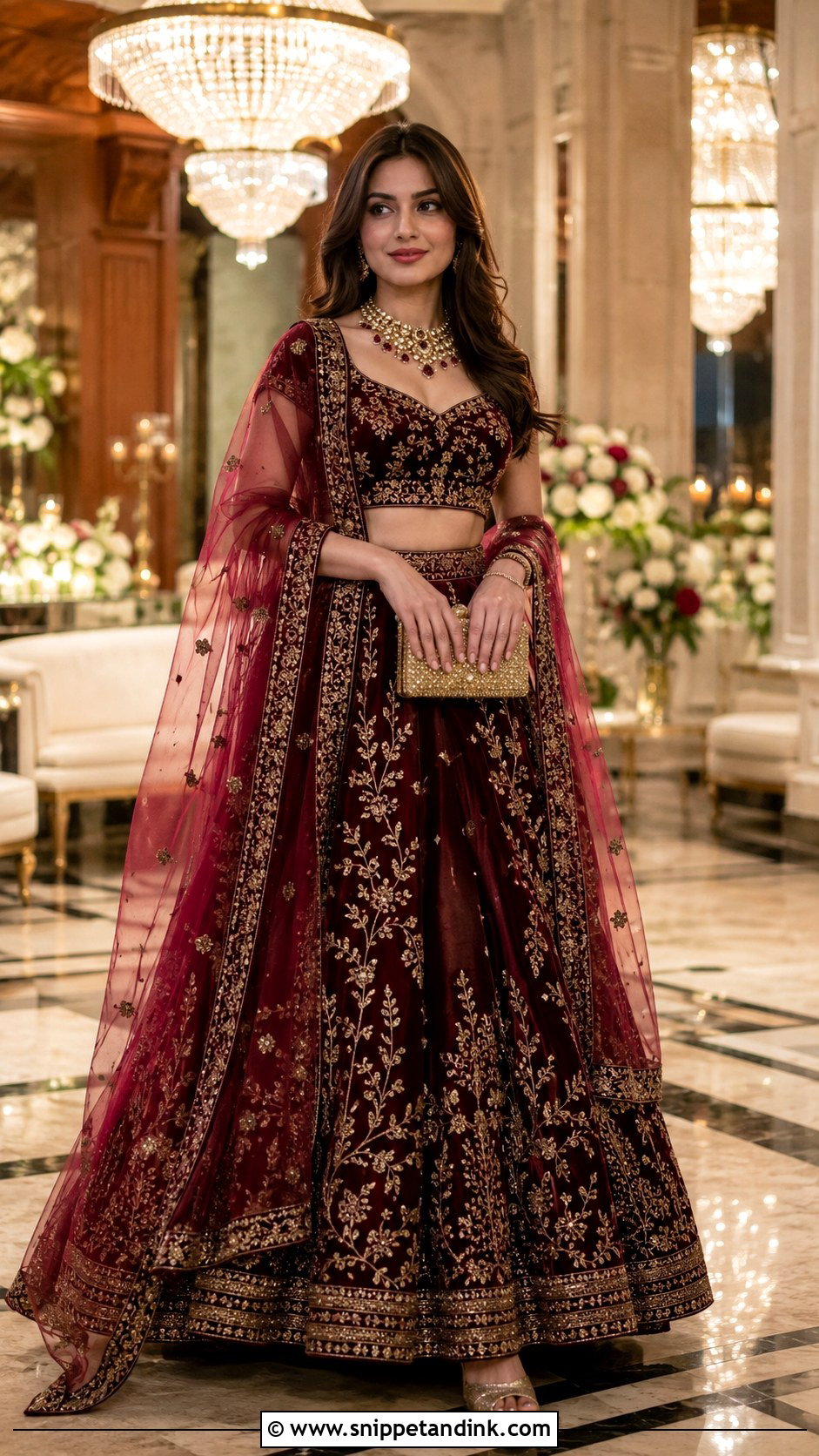 Velvet Lehenga For Winter Wedding - Snippet and Ink - 25 Trending Indian Outfits for Wedding