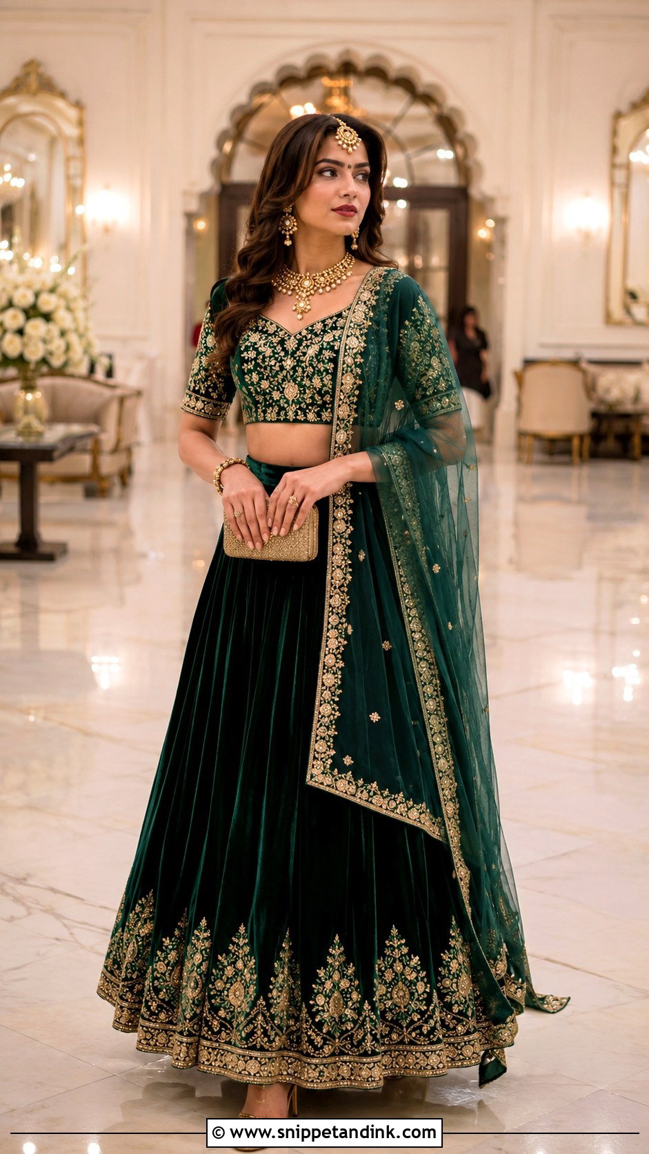 Velvet Lehenga For Winter Wedding - Snippet and Ink - 25 Modern Indian Wedding Outfits Sisters