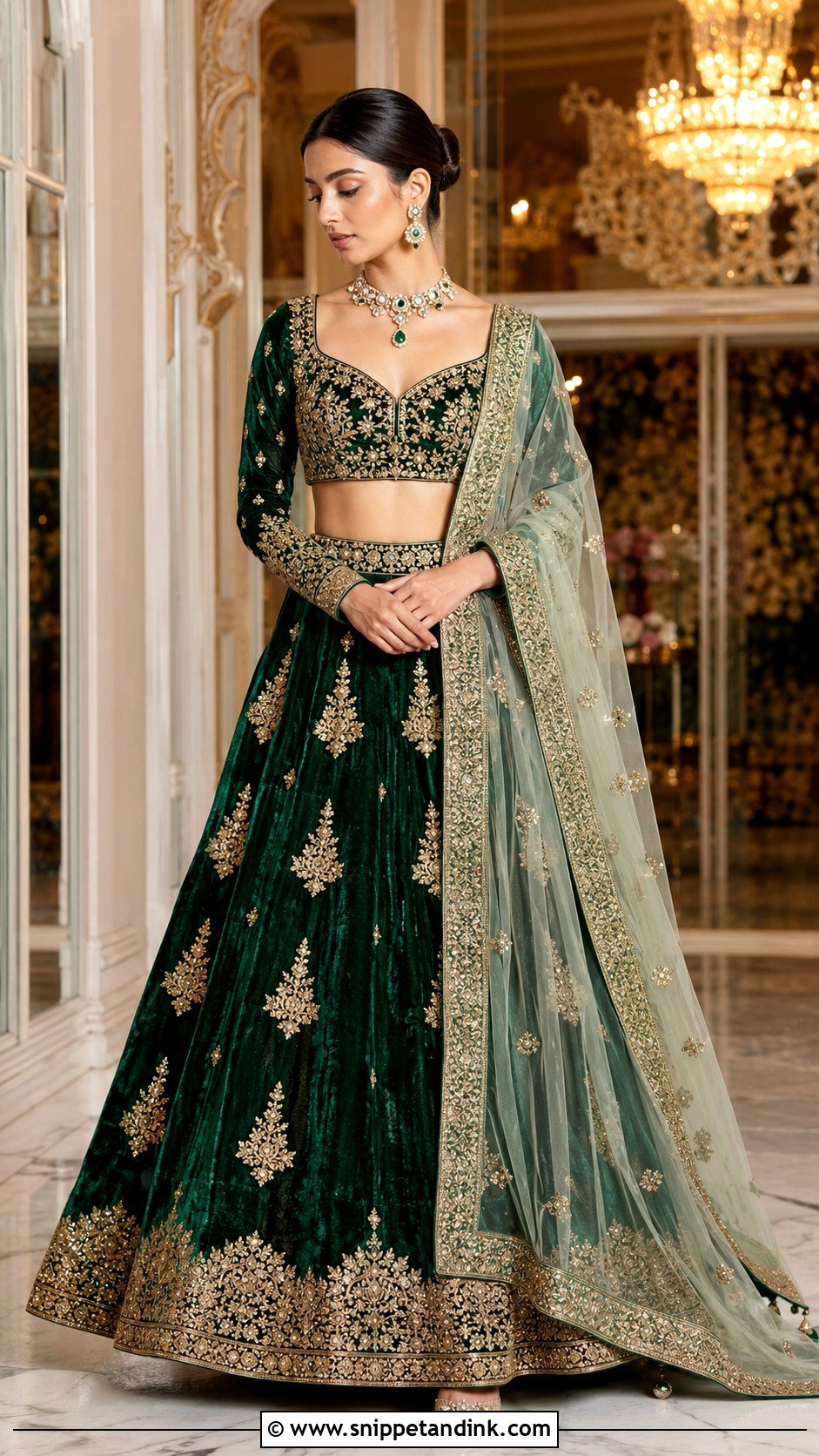 Velvet Lehenga Outfit - Snippet and Ink - 25 Latest Indian Wedding Outfits for Women