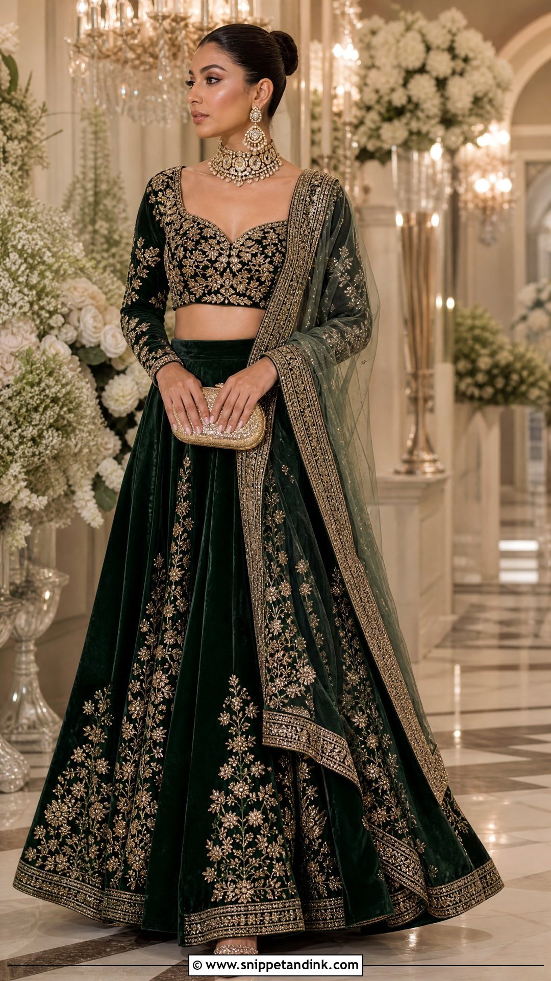 Velvet Lehenga Outfit - Snippet and Ink - 25 Trending Indian Wedding Outfits