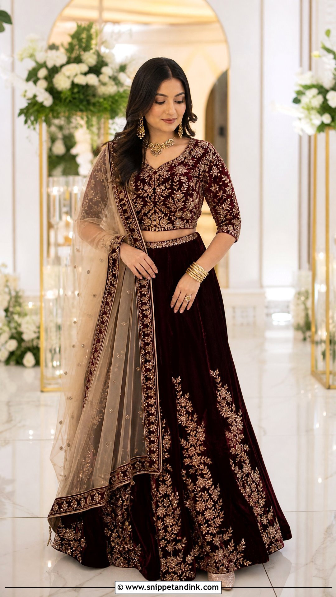 Velvet Lehenga Outfit for Sisters Winter Wedding - Snippet and Ink - 20 Sister Marriage Outfit for Sister Ideas